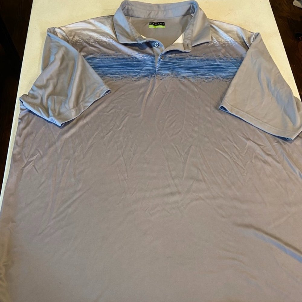 PGA Tour Men's Golf Shirt Size 3XL Tall 3XLT Gray Blue Colored